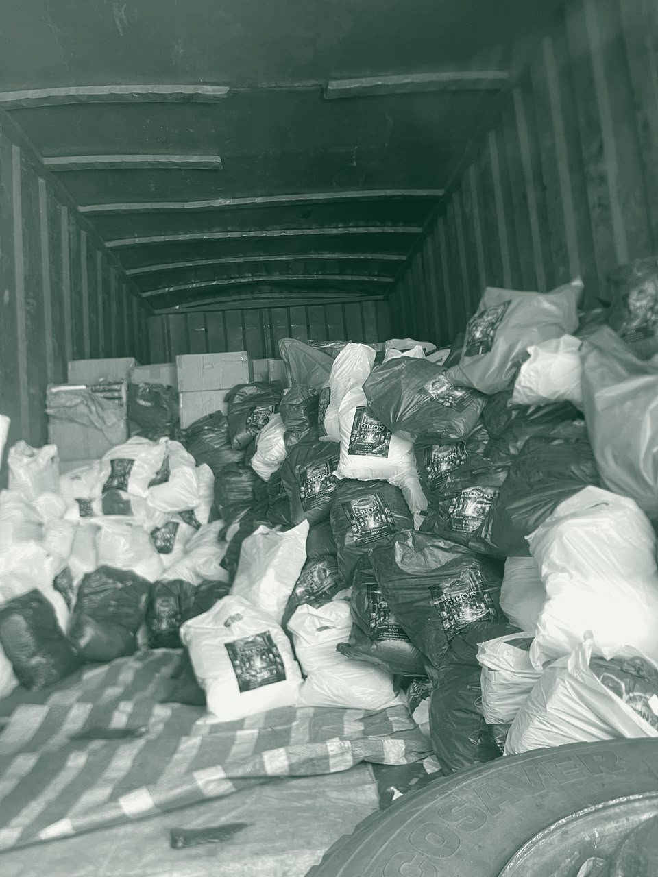 Food packages loaded and ready for a Fisho Initiative distribution run.